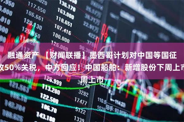 融通资产 【财闻联播】墨西哥计划对中国等国征收50%关税，中方回应！中国船舶：新增股份下周上市